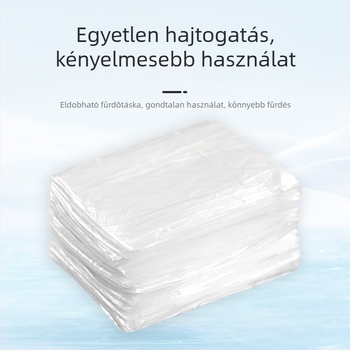 Megvastított körkörös fürdővödör egyszer használatos fürdőtasakkal, kör alakú műanyag védőtasakkal, gyerekeknek összecsukható fürdővödör