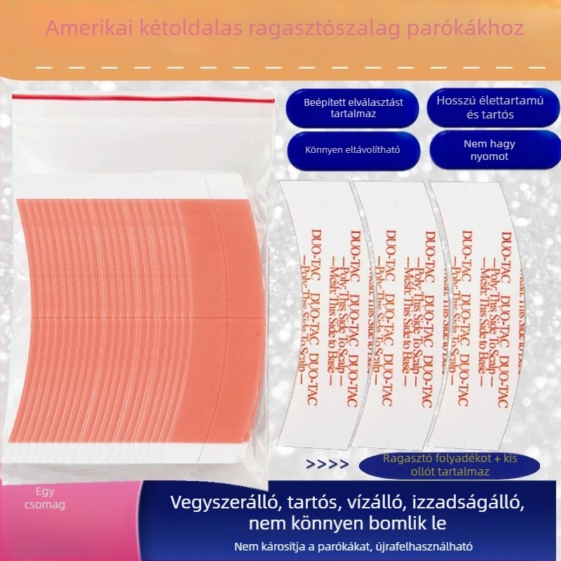 Biológiai kétoldalú ragasztófilm parókához, vízálló és izzadásálló, fejbőr fedésére szolgáló csipkés patch a haj pótlásához