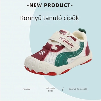 Uniszex gyerekeknek való sportcipő, légáteresztő hálós felsőrész, puha csúszásmentes talp, Velcro-zárás, alacsony fazon, 2026 tavasz
