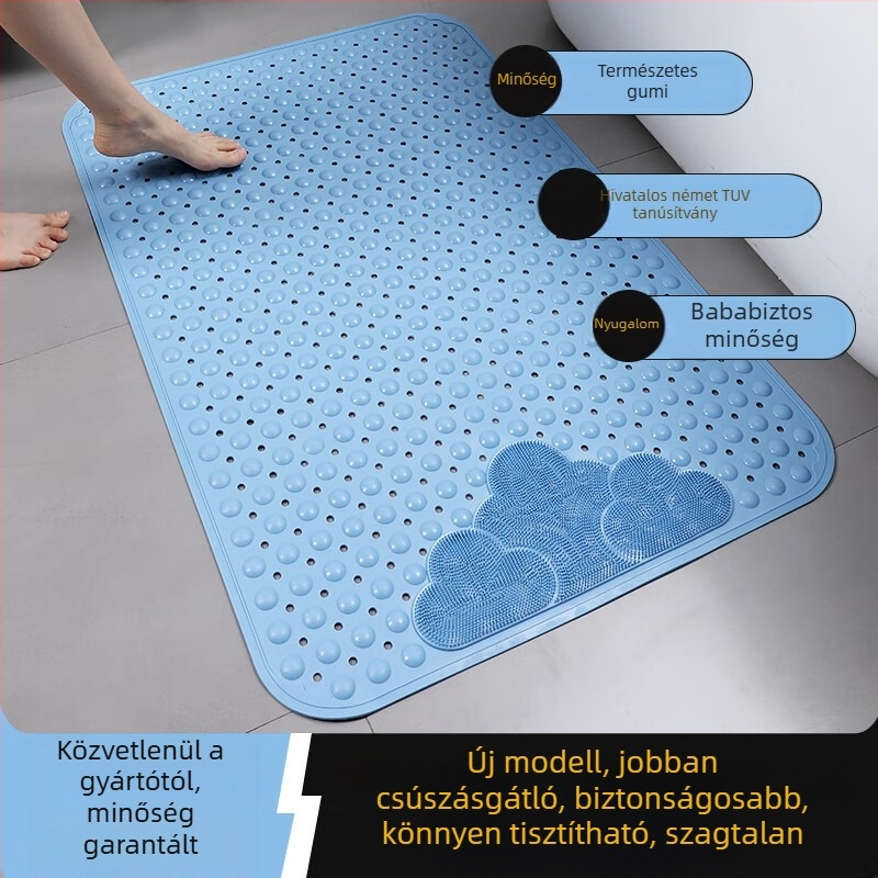 Környezetbarát TPE fürdőszobai csúszásmentes szőnyeg zuhanyzóhoz, kádhoz és vécéhez.