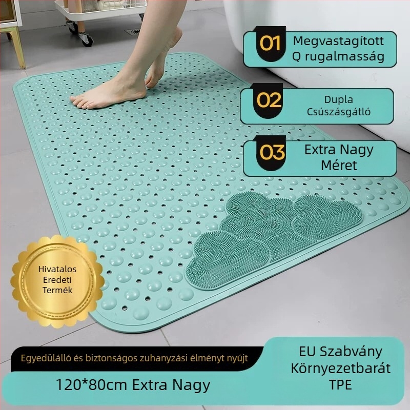 Környezetbarát TPE fürdőszobai csúszásmentes szőnyeg zuhanyzóhoz, kádhoz és vécéhez.