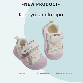Légáteresztő hálós babacipő Velcro-zárással, puha talppal, csúszásmentes, tavasz–nyár, uniszex
