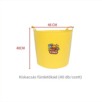 Gyerekeknek szóló személyre szabható fürdővödör, kisméretű sárga kacsa alakú, többfunkciós fürdővödör fogantyúval és logónyomtatási lehetőséggel