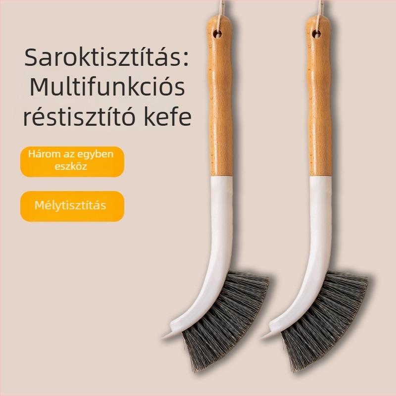 Tömörfa hosszú nyelű tisztítóecset fürdőszobába, padlóhoz, csempe közötti résekhez, káddal és tűzhellyel
