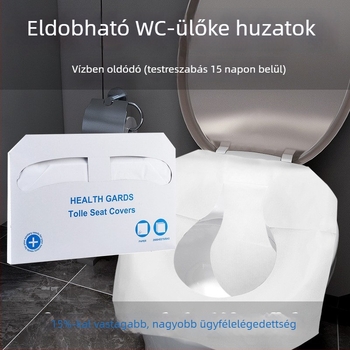 Vízben oldódó egyszer használatos WC-ülőke párna, 16 g vastag, 425 × 360 mm