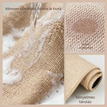 Linen hatású szövött fürdőszobai szőnyeg, nedvszívó és gyorsan száradó, fürdőszobába és bejárathoz.