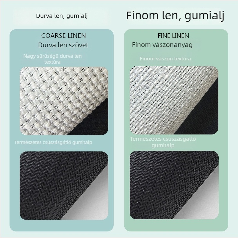Linen hatású szövött fürdőszobai szőnyeg, nedvszívó és gyorsan száradó, fürdőszobába és bejárathoz.