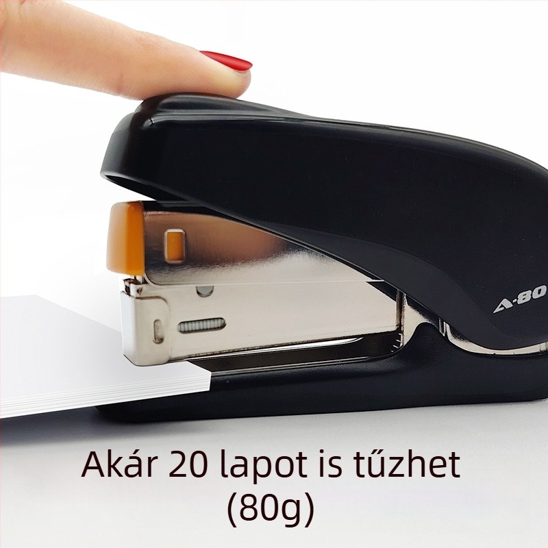 A-80 Ergonomikus tűzőgép, No. 12 kapocs kompatibilis, 2–20 oldal, közepes méretű irodai tűzőgép