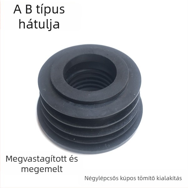 Gumi tömítőgyűrű squat vécé vízbevezetéséhez, 40 mm tömítés, 32 mm cső, 1 hüvelykes csatlakozó