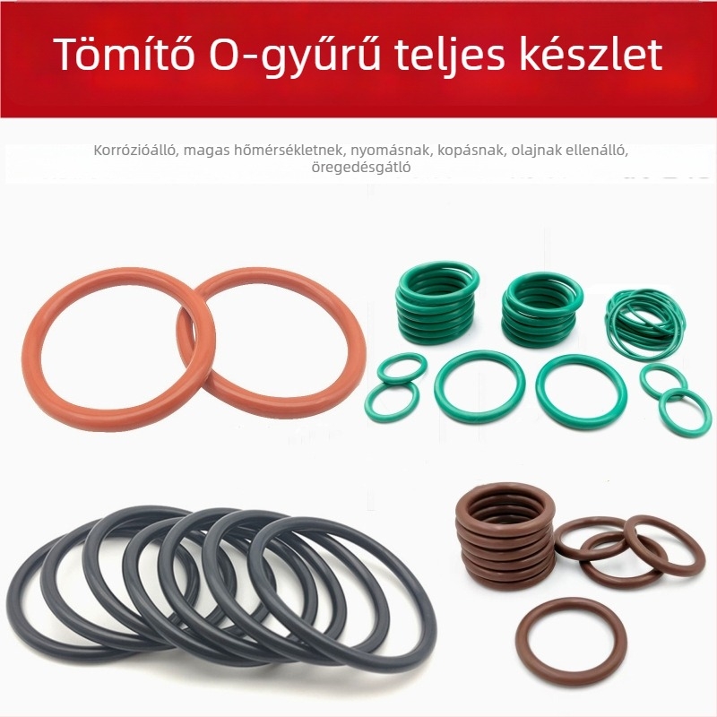Vörös szilikon O-gyűrű, magas hőmérsékletnek ellenálló, élelmiszer-minőségű, vízálló tömítés, külső átmérő 4-17 mm, keresztmetszet 1,5 mm
