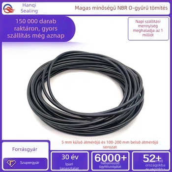Nitril O-gyűrűk, nagy méret, egyedi NBR tömítőgyűrűk, Ø5 mm, olajálló és kopásálló