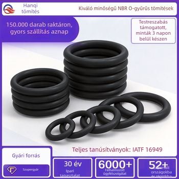 Nitril O-gyűrű, O-típusú tömítés, belső Ø 1–184 mm, keresztmetszet 1,5 mm, vízálló, légzáró tömítés
