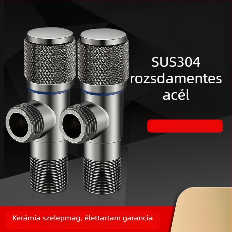 Gunmetal színű rozsdamentes acél vastagított oldalsó szelep bojlerhez és WC-hez, rézmaggal, 1/2 hüvelykes csatlakozás, X alakú szelepszerkezet