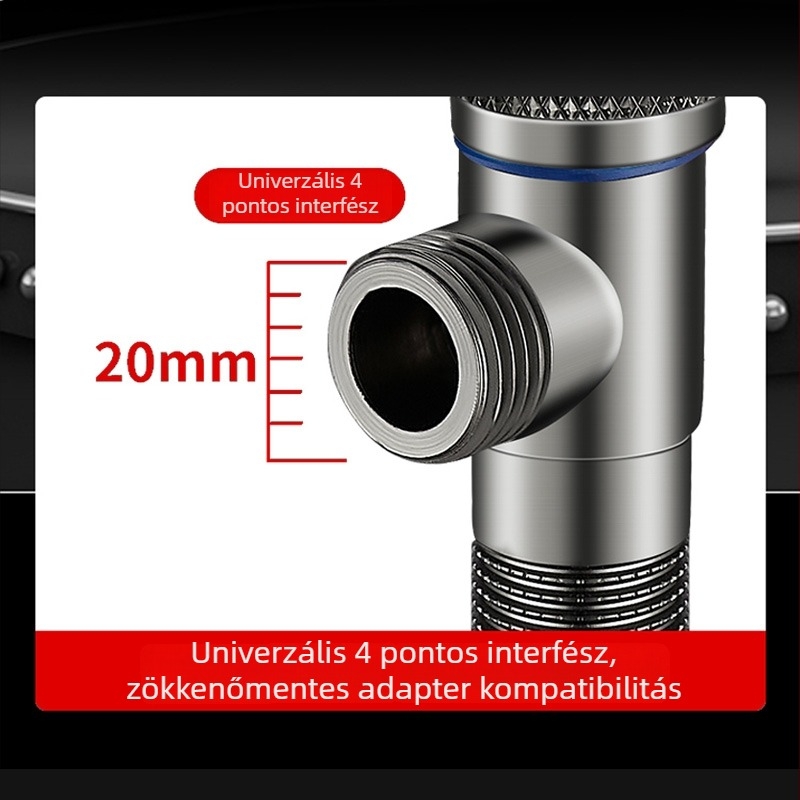 Gunmetal színű rozsdamentes acél vastagított oldalsó szelep bojlerhez és WC-hez, rézmaggal, 1/2 hüvelykes csatlakozás, X alakú szelepszerkezet
