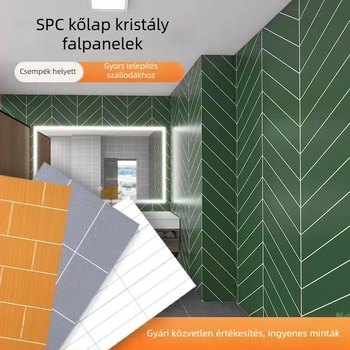 SPC kő-kristály falpanel fürdőszobai felújításhoz, dekoratív falpanel, vízálló és tűzálló