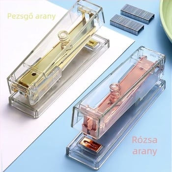 Minimalista átlátszó tűzőgép diákoknak és irodai használatra, hordozható, kézben tartható