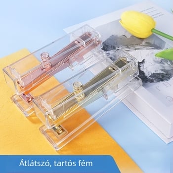 Minimalista átlátszó tűzőgép diákoknak és irodai használatra, hordozható, kézben tartható
