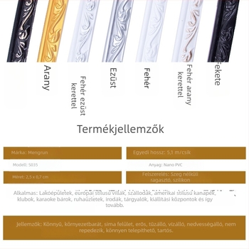 Új 2,5 cm-es PVC puha dekoratív profil PU- és gipsz díszítéssel keretekhez, mennyezetekhez és tükrökhöz