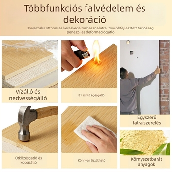 Ütésálló fa dekorpanelek karbon-kristály táblával a nappali és a hálószoba akcentfalaihoz
