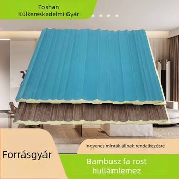 Bambuszrostból készült tömör falpanel ívelt rácsos kialakítással, belső ív és félköríves rács, 207 × 11 mm