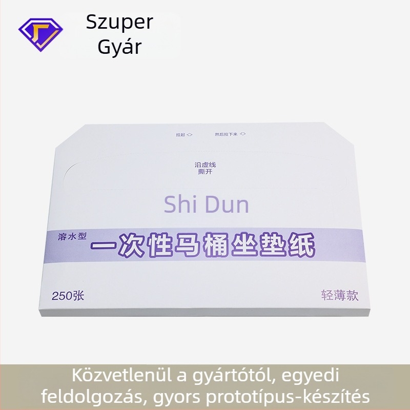 Egyszer használható vécématrac, vízben oldódó faipari cellulózból, 360 × 425 mm
