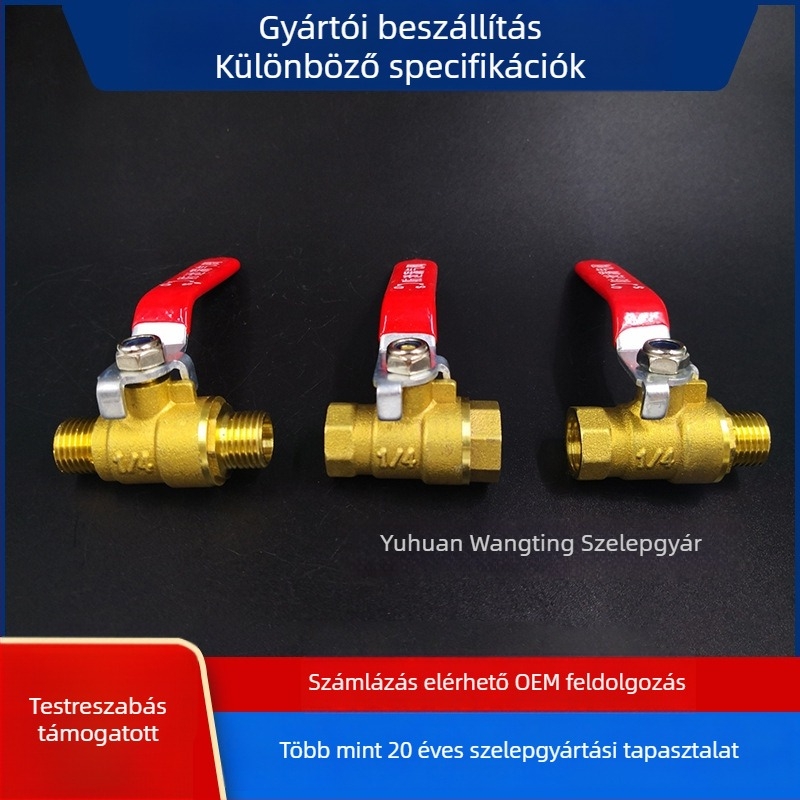 216 típusú szivárgásmentes golyóscsap, menetes csatlakozás, kézi működtetés, vízhez