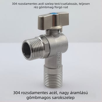 304 rozsdamentes acélból készült nagy áramlású szögletes szelep meleg- és hideg vízhez