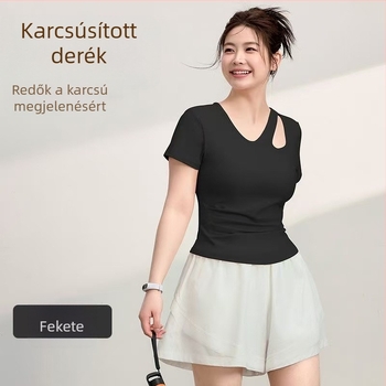 Nyári női jóga felső, gyorsan száradó anyag, Slim fit, Plusz méret, Pilates és futás