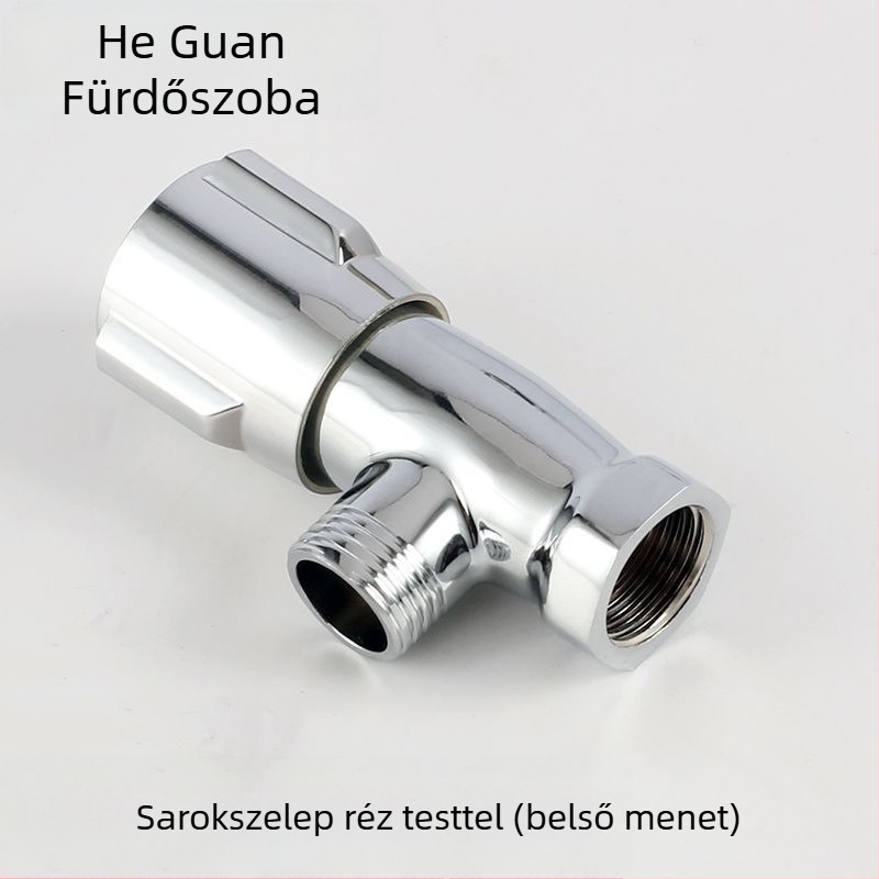 Réz 3-utas szögletes szelep belső menet, 1/2 hüvelyk, WC-hez, forró és hideg vízhez, falba építhető