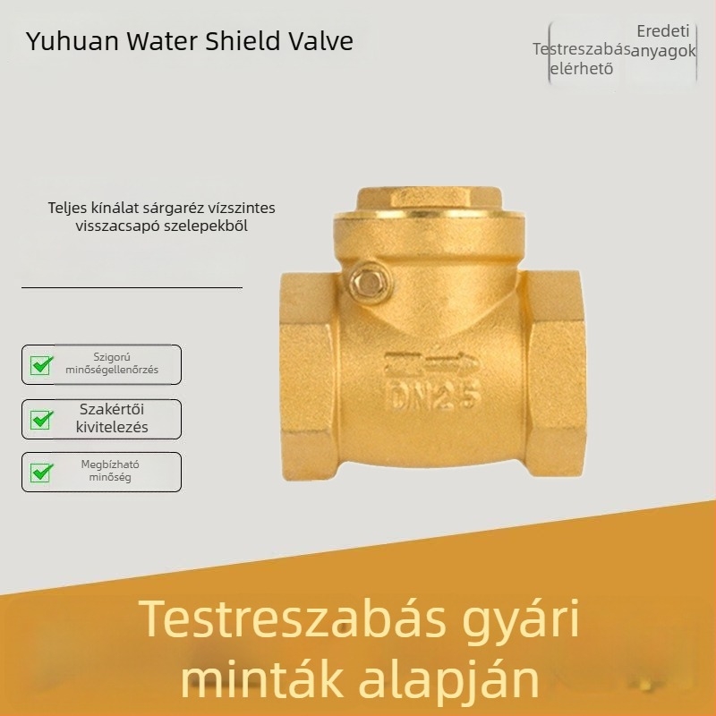 Horizontális sárgaréz visszafolyás elleni ellenőrző szelep belső menettel, vastagított forgó típusú szelep mérnöki alkalmazásokhoz