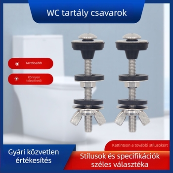 M6 WC tartálycsavar, 304 rozsdamentes acél, osztott típus, szivárgásmentes