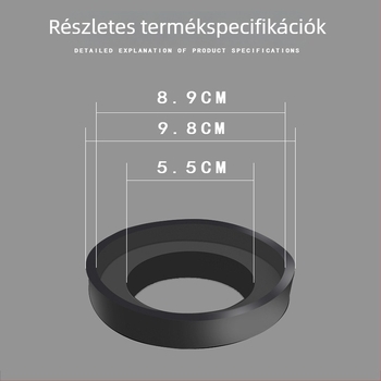 Fekete gumiból készült habpárna WC-tartály ürítő szelepéhez, 50 mm-es nyílás
