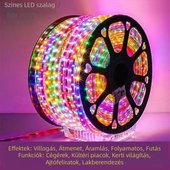 Kültéri 220V LED-szalag 2835, hat színű áramló fény az építészeti kültéri világításhoz