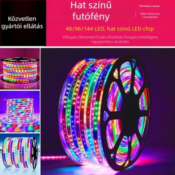 Kültéri 220V LED-szalag 2835, hat színű áramló fény az építészeti kültéri világításhoz