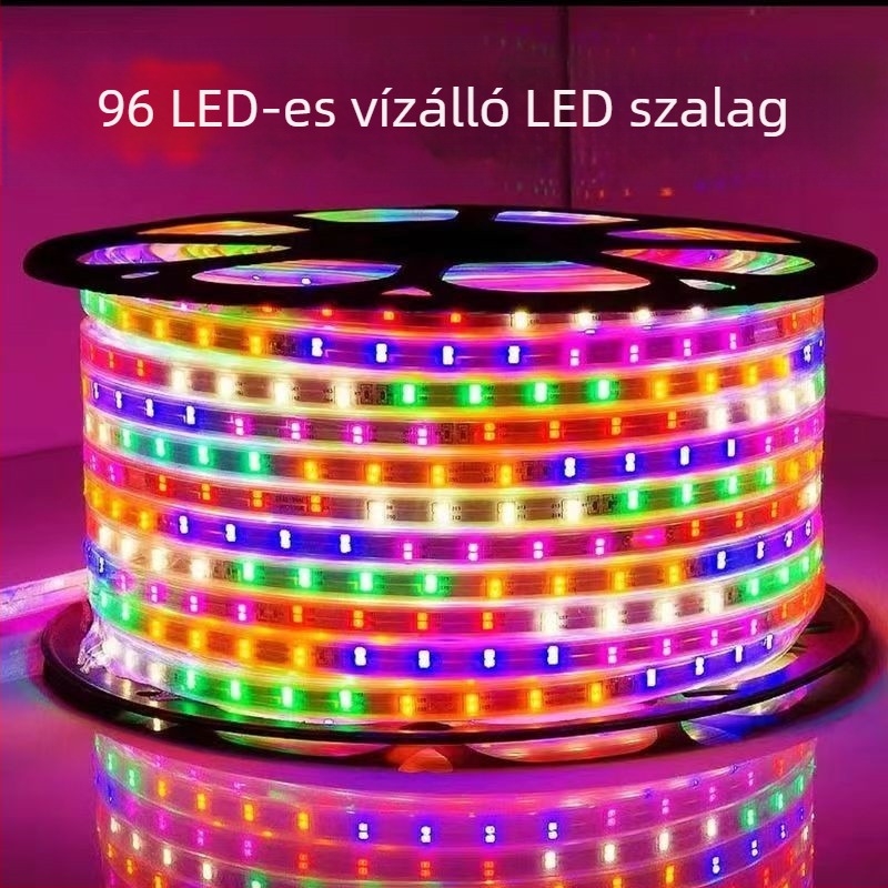Kültéri 220V LED-szalag 2835, hat színű áramló fény az építészeti kültéri világításhoz