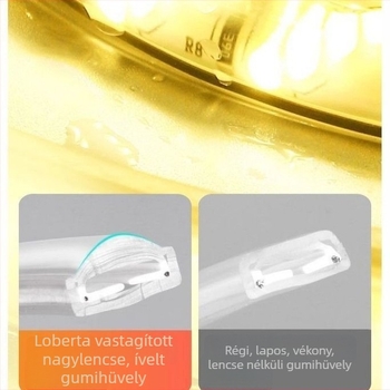 Kültéri vízálló LED-szalag, 220V, külső falak és nappali mennyezet számára – melegfehér fény