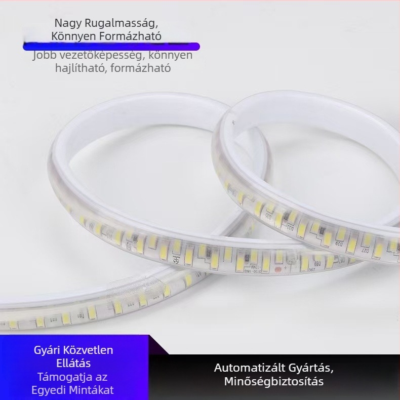 110V-os kültéri vízálló LED-szalag otthoni és projektvilágításhoz, nagy fényerő, 5730 LED-ek, 180 LED, 18W, 3000K/4000K/6500K, rugalmas, nagy sűrűség