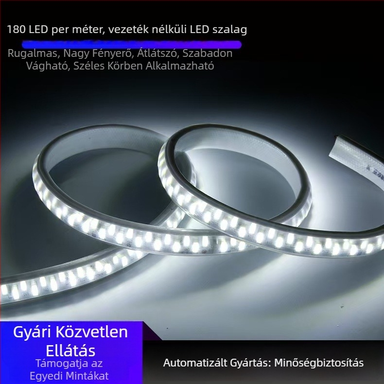 110V-os kültéri vízálló LED-szalag otthoni és projektvilágításhoz, nagy fényerő, 5730 LED-ek, 180 LED, 18W, 3000K/4000K/6500K, rugalmas, nagy sűrűség