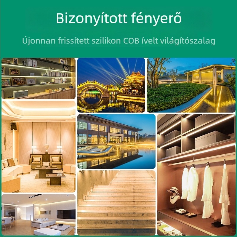 COB LED szalag, ultranagy fényerő, 220V, vízálló, öntapadós mennyezeti világítás beltéri nappaliba