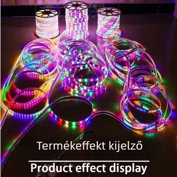 Kültéri RGB LED fénycsík színváltó rainbow effektussal, vízálló neoncső