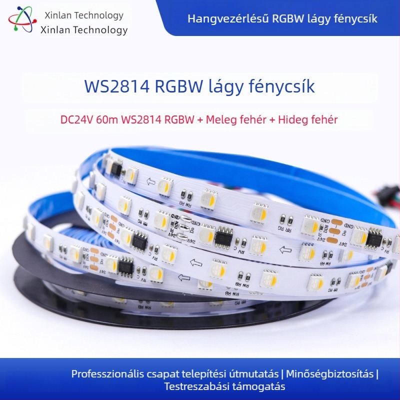 WS2814 Phantom RGBW LED-szalag, 24V-os alacsony feszültség, négy az egyben, kültéri vízálló, teljes színű futóvíz effekt