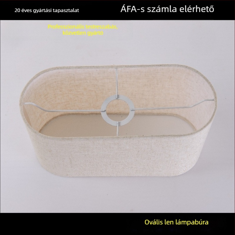 Egyedi textil lámpabúra állítható kerettel asztali, álló és fali lámpákhoz, lenvászon