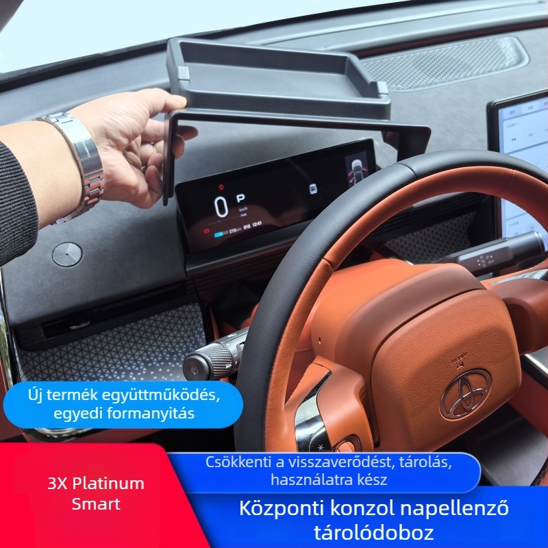 Platinum 3X műszerfal napvédő és tároló doboz, anti-reflexiós fedél, belső módosítás