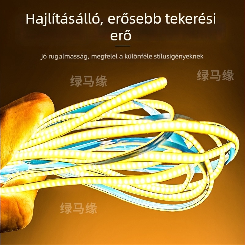 5 mm széles COB lineáris fény alumínium csatornába épített, 12/24 V, borospult és bemutató szekrényhez, vágásra alkalmas
