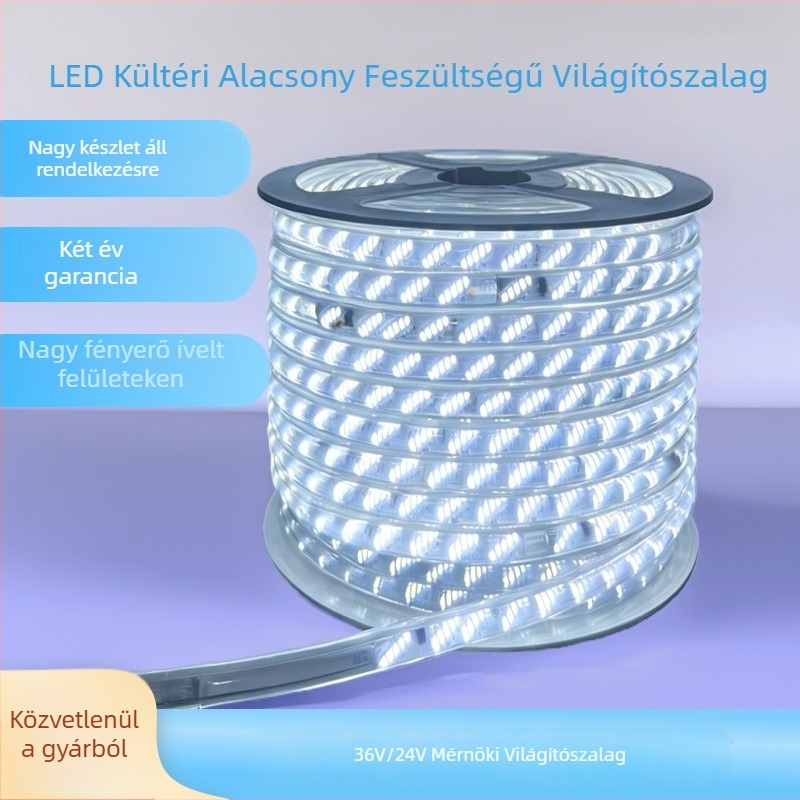 COB LED-szalag szilikon bevonattal, mennyezeti szereléshez, ultra‑fényes a nappaliba, kültéri vízálló, rugalmas LED-szalag