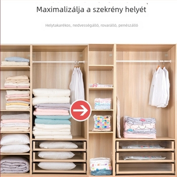 Kézi vákuumos tömörítő tárolózsákok ruhákhoz és paplanokhoz