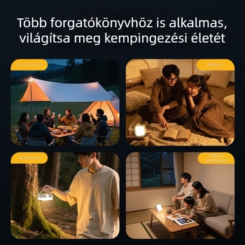 LED hordozható kempinglámpa, kültéri világítás, ultrahosszú akkumulátor-élettartam, sátorvilágítás napelemes töltéssel