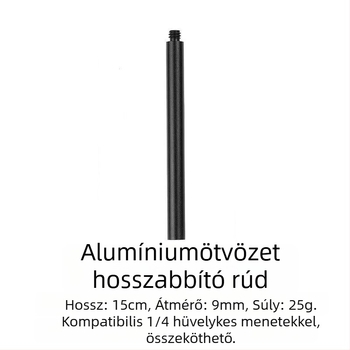 1/4 hüvelykes csatlakozó rúd kempinglámpához, M8 földalj, alumínium ötvözetű cső, 9 mm átmérőjű meghosszabbító