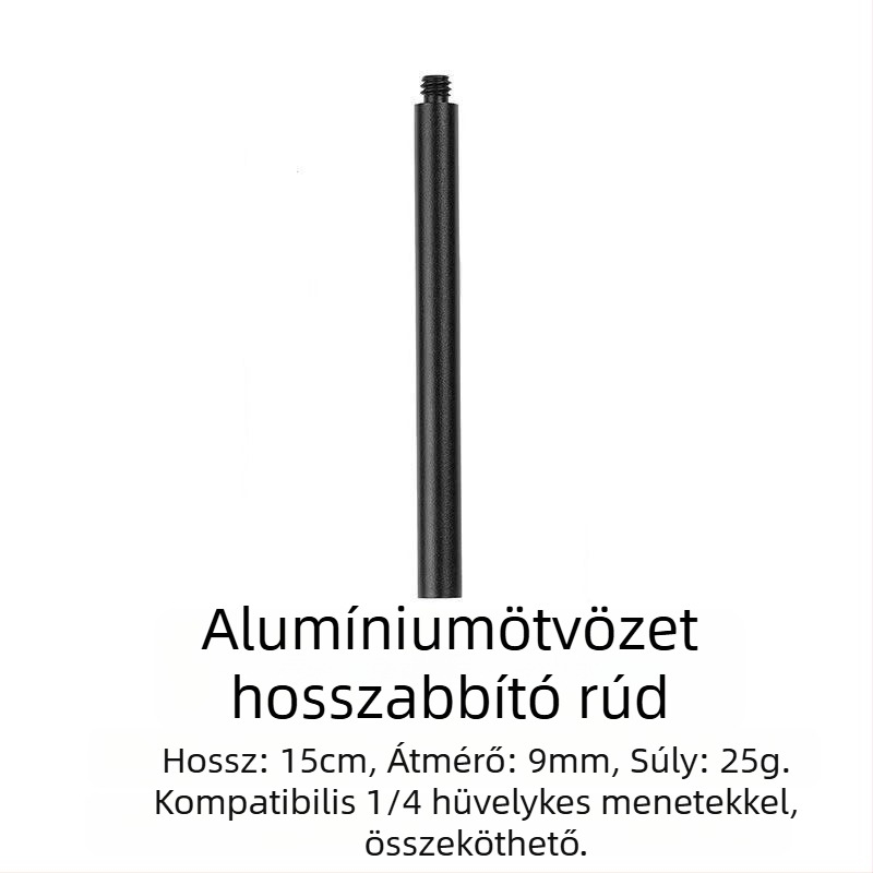 1/4 hüvelykes csatlakozó rúd kempinglámpához, M8 földalj, alumínium ötvözetű cső, 9 mm átmérőjű meghosszabbító