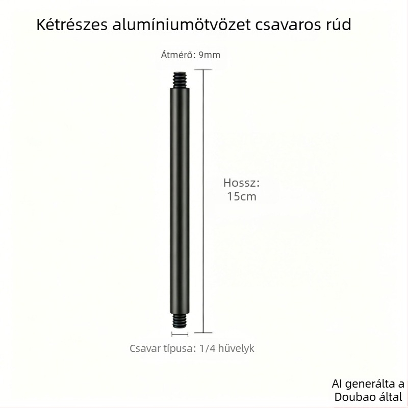 1/4 hüvelykes csatlakozó rúd kempinglámpához, M8 földalj, alumínium ötvözetű cső, 9 mm átmérőjű meghosszabbító